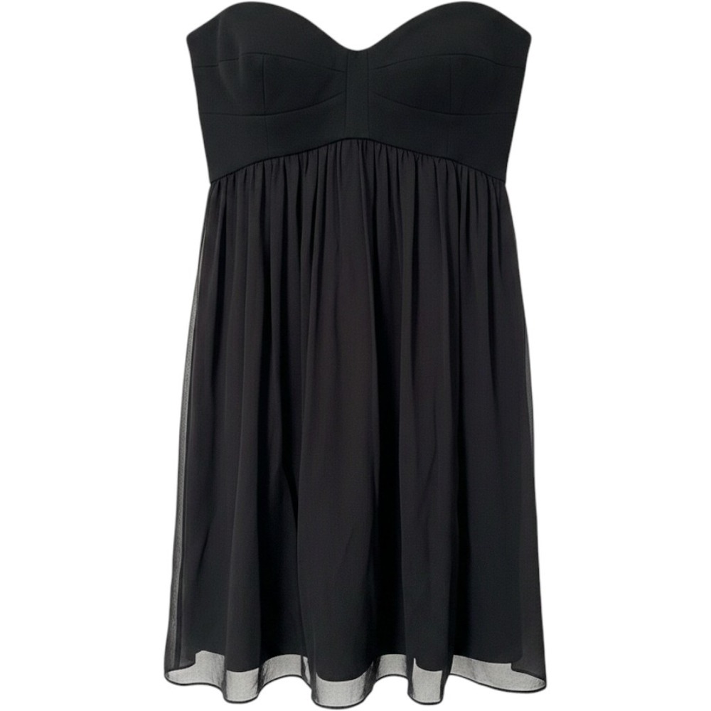 Diane von furstenberg Dress Asti Short Black‎ Silk Strapless Chiiffon Babydoll